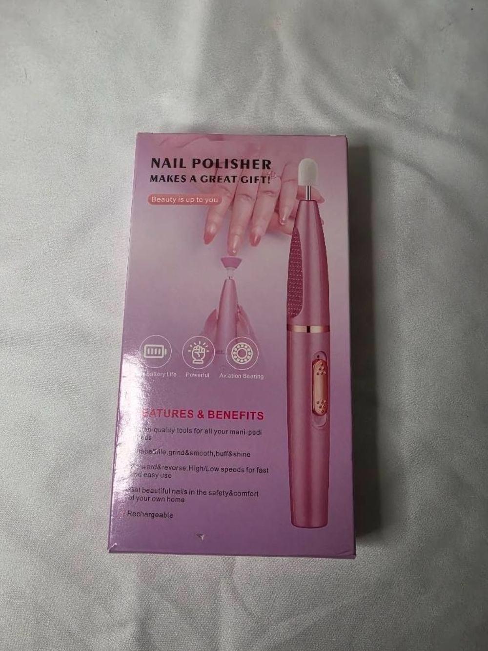 Pink Nail Polisher Electric Manicure Tool